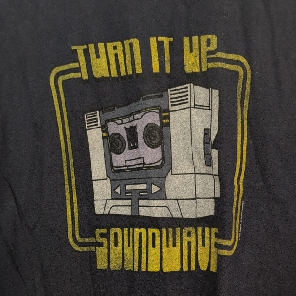 Navy S Graphic T-Shirt with Soundwave Design
